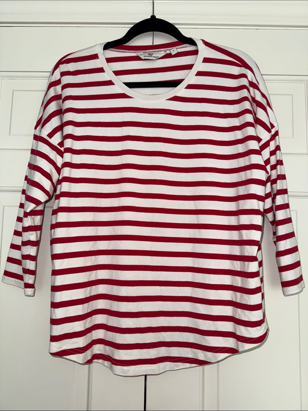 Vineyard Vines Striped Long Sleeve Top - Red & White